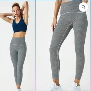 Spanx Gray Checkered High-Waisted Leggings
